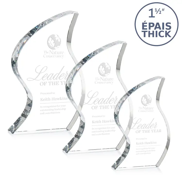 Trophée Nexis en cristal optique - Gravure