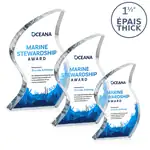 Trophée Nexis en cristal optique - Multicolore au verso