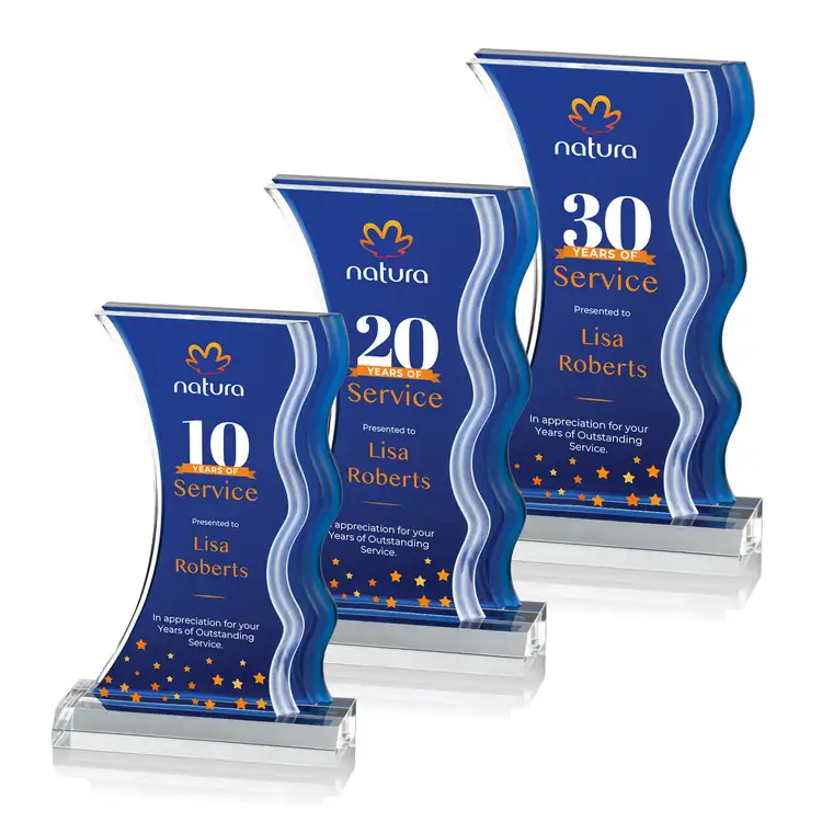 Nolan Blue and Clear Acrylic Award - Multicolor