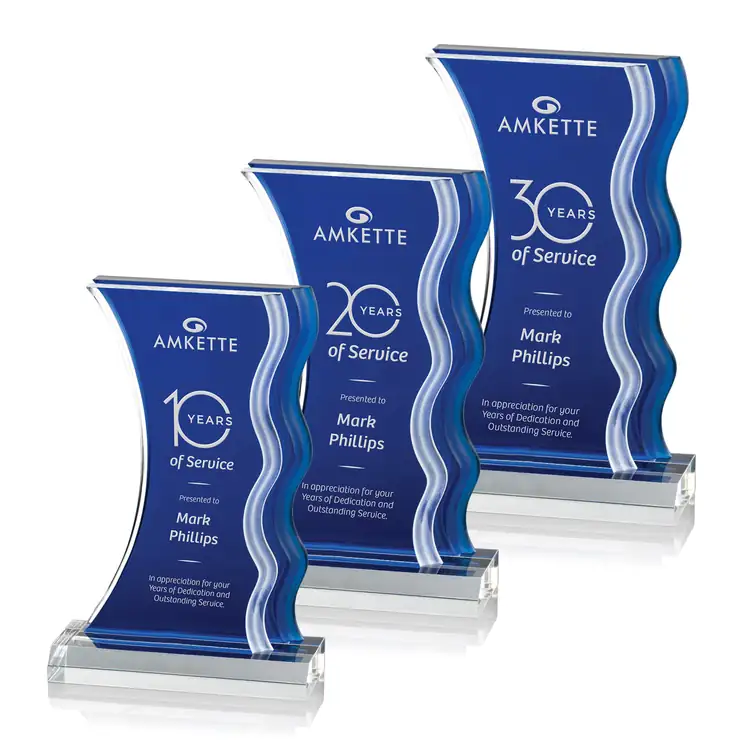 Nolan Blue and Clear Acrylic Award