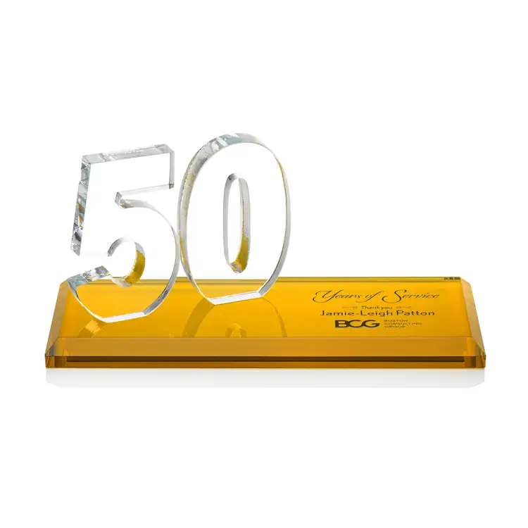 Trophée Northam anniversaire en cristal Starfire - Gravure et couleur #11