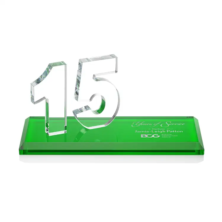 Trophée Northam anniversaire en cristal Starfire - Gravure et couleur #14