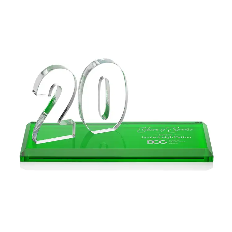 Trophée Northam anniversaire en cristal Starfire - Gravure et couleur #15