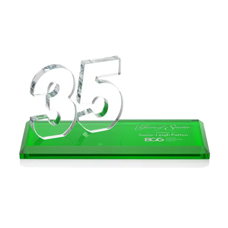 Trophée Northam anniversaire en cristal Starfire - Gravure et couleur #18