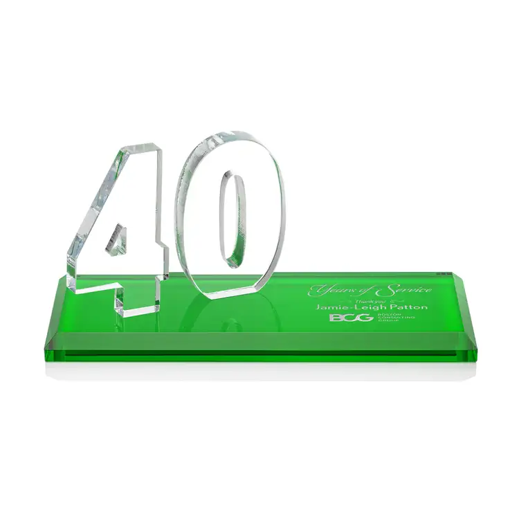Trophée Northam anniversaire en cristal Starfire - Gravure et couleur #19