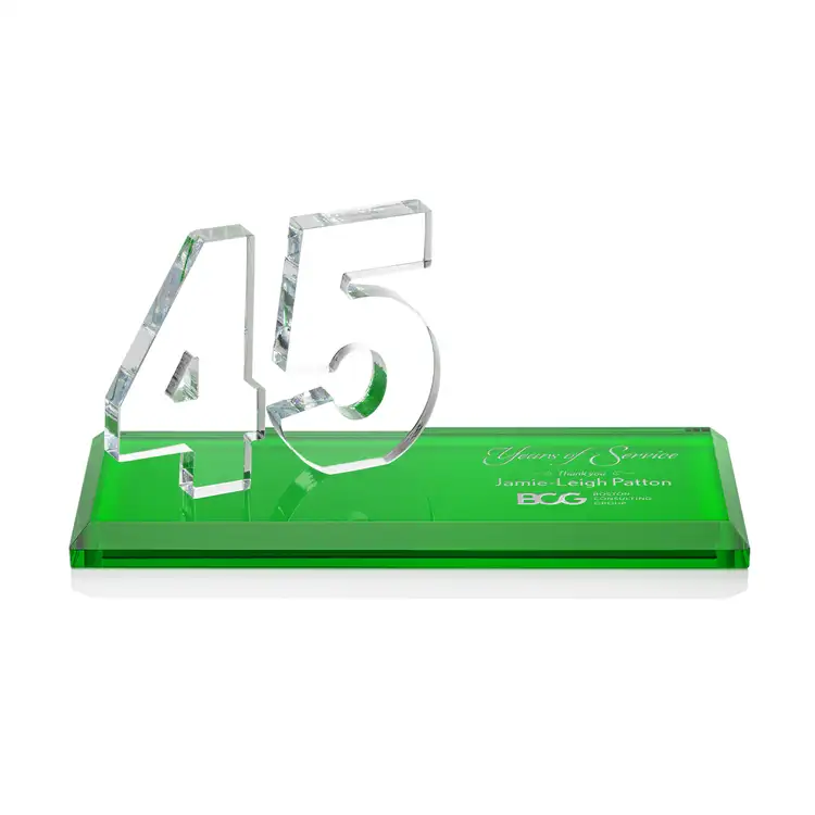 Trophée Northam anniversaire en cristal Starfire - Gravure et couleur #20