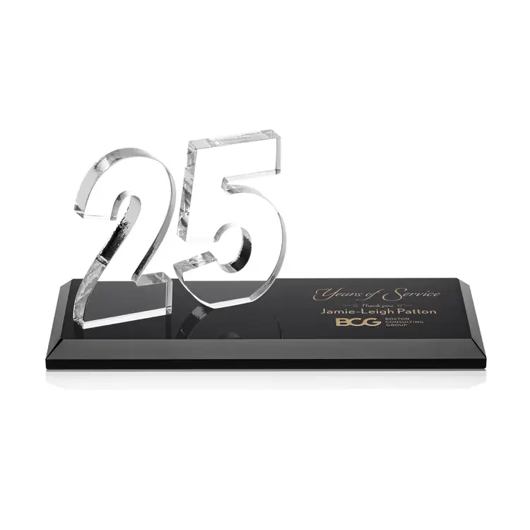 Trophée Northam anniversaire en cristal Starfire - Gravure et couleur #26