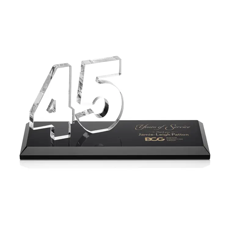 Trophée Northam anniversaire en cristal Starfire - Gravure et couleur #30