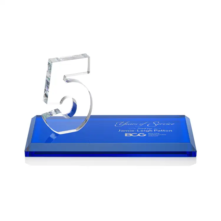 Trophée Northam anniversaire en cristal Starfire - Gravure et couleur #32