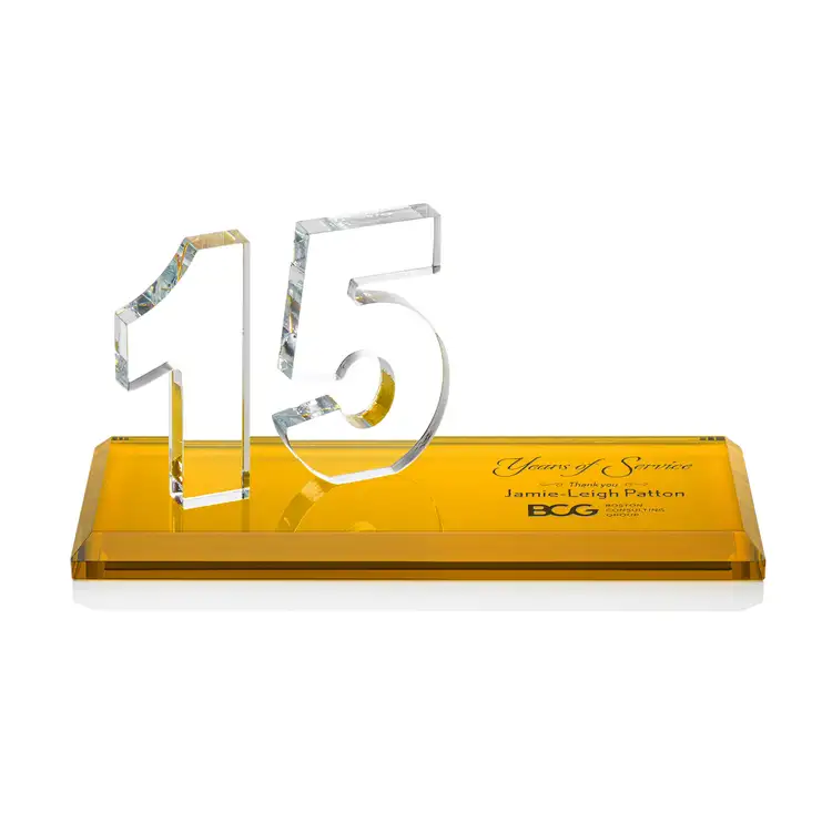 Trophée Northam anniversaire en cristal Starfire - Gravure et couleur #4