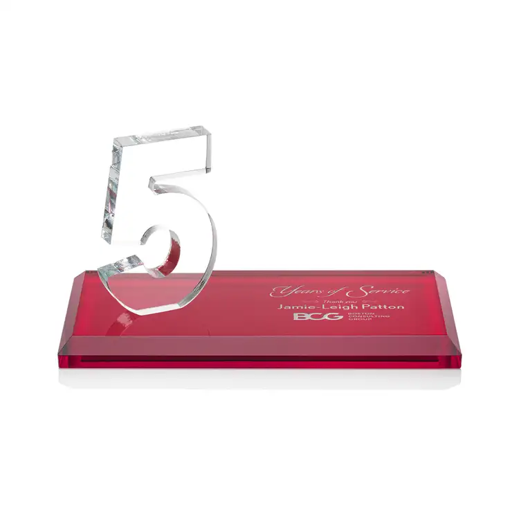 Trophée Northam anniversaire en cristal Starfire - Gravure et couleur #42