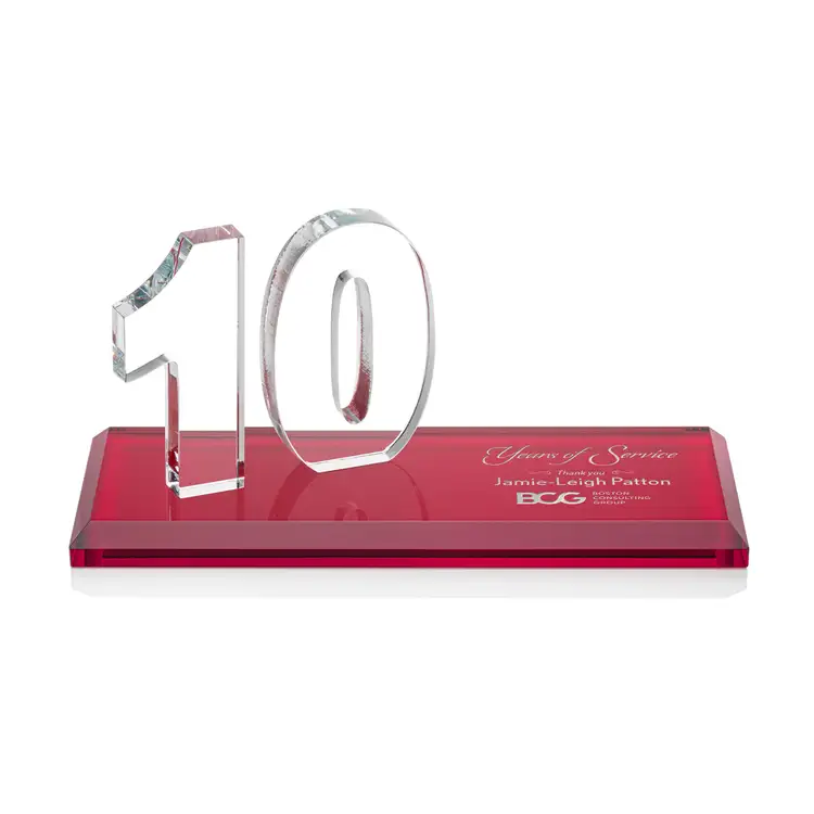 Trophée Northam anniversaire en cristal Starfire - Gravure et couleur #43