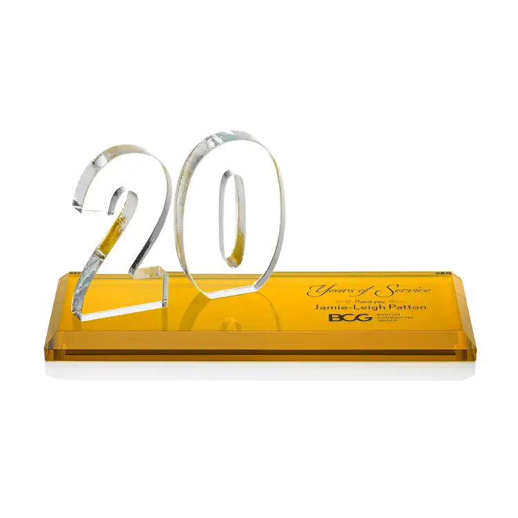 Trophée Northam anniversaire en cristal Starfire - Gravure et couleur #5