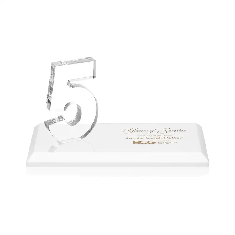Trophée Northam anniversaire en cristal Starfire - Gravure et couleur #52
