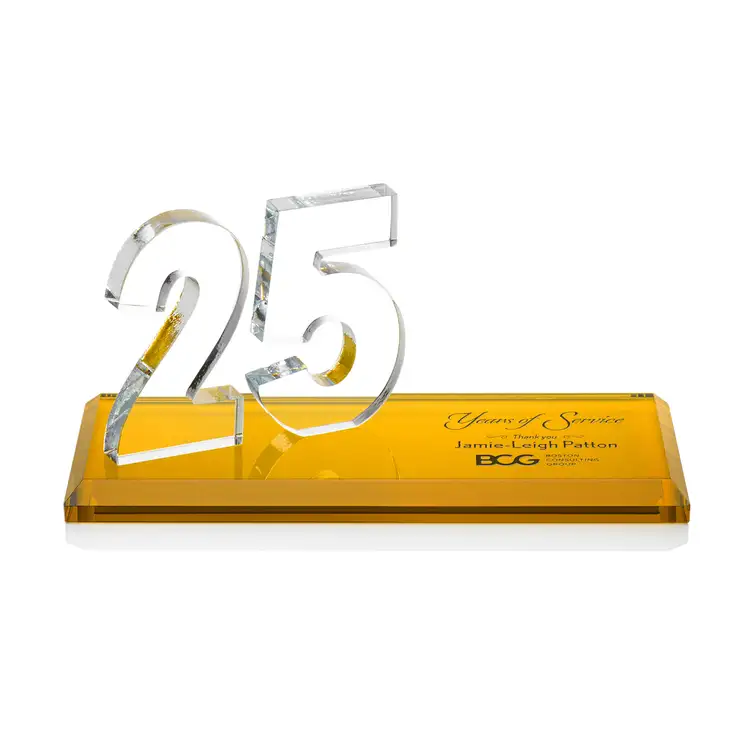 Trophée Northam anniversaire en cristal Starfire - Gravure et couleur #6