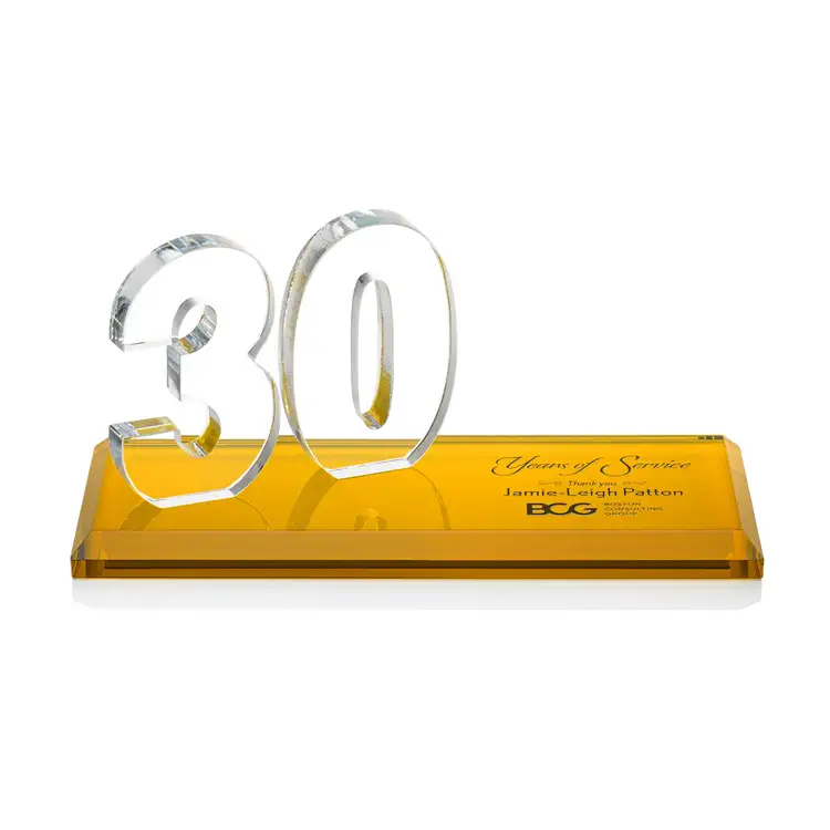 Trophée Northam anniversaire en cristal Starfire - Gravure et couleur #7