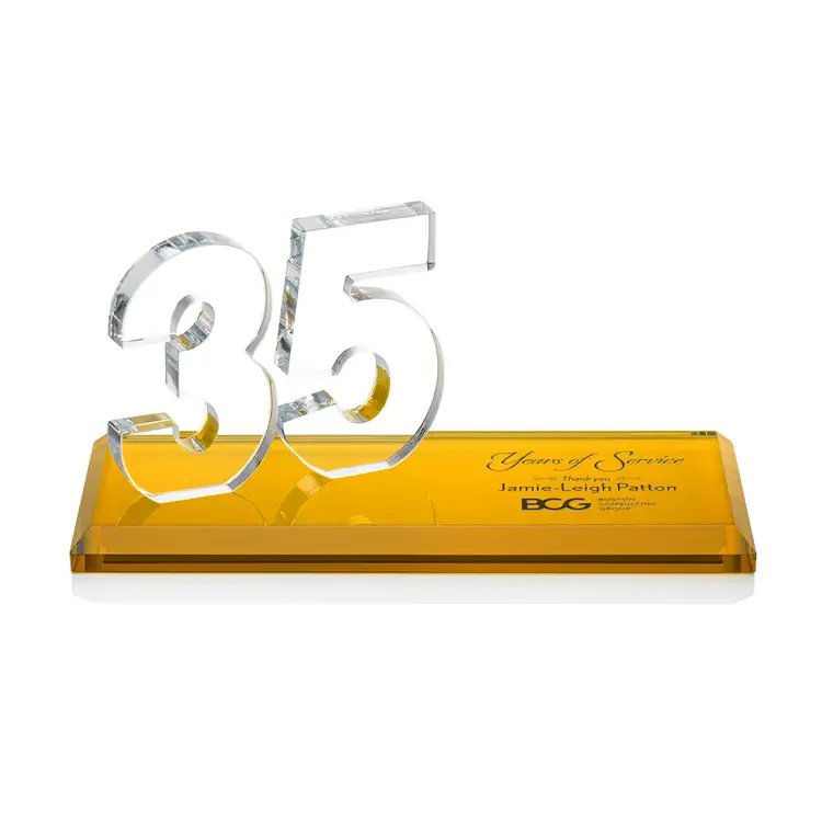 Trophée Northam anniversaire en cristal Starfire - Gravure et couleur #8