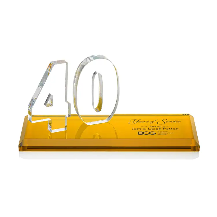 Trophée Northam anniversaire en cristal Starfire - Gravure et couleur #9