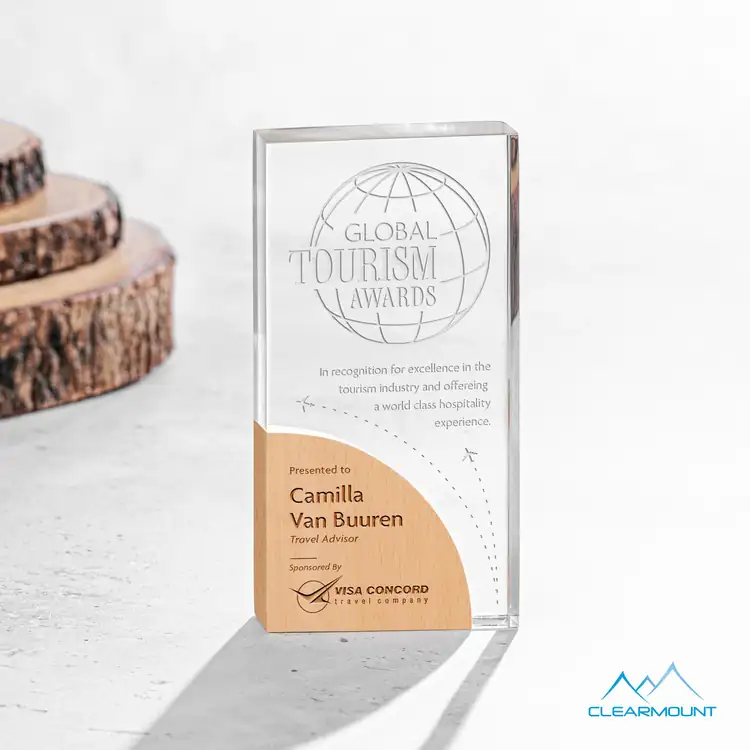 Nuage Wood and Acrylic Award - Laser Engraved #2