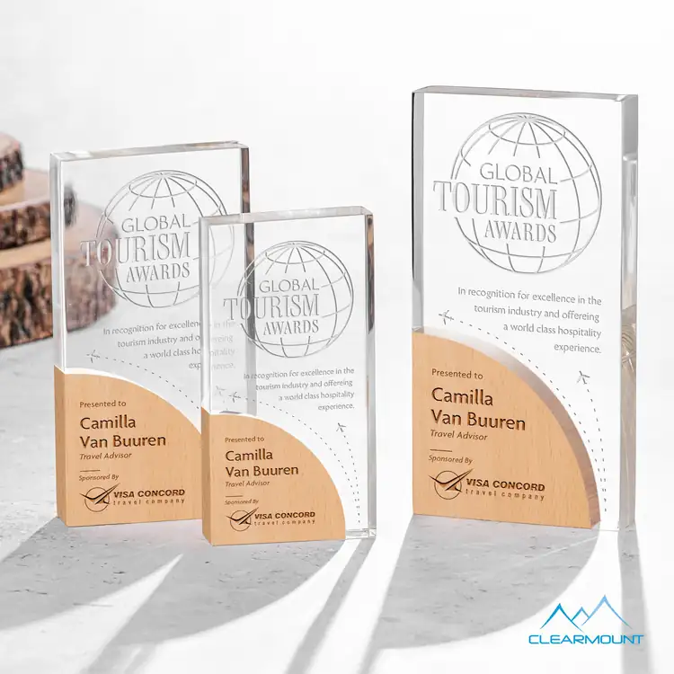 Nuage Wood and Acrylic Award - Laser Engraved