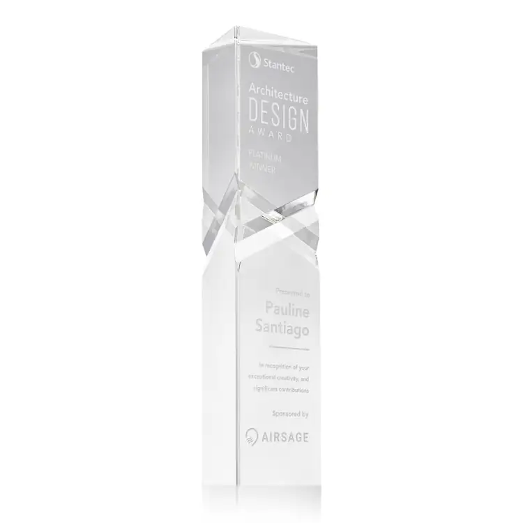 Oakham Optical Crystal Award - Triangle - Deep Etch #2