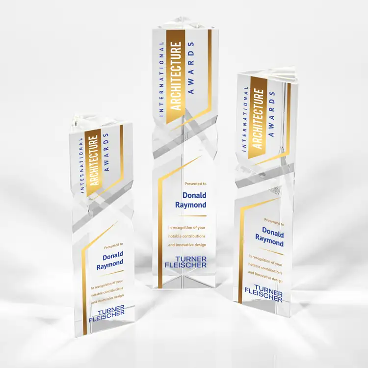 Oakham Optical Crystal Award - Triangle - Multicolor