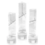 Trophée Oakham en cristal optique - Triangle sur socle Marvel - Gravure