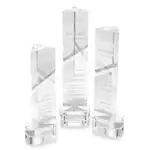 Trophée Oakham en cristal optique - Triangle sur socle Paragon - Gravure