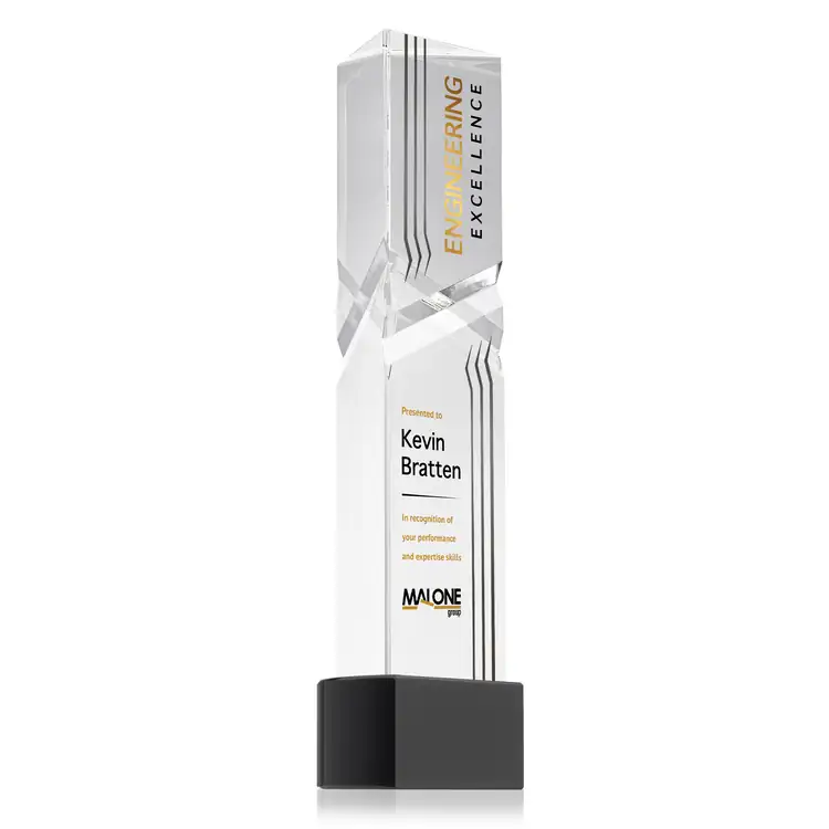 Oakham Optical Crystal Award - Triangle on Paragon Base - Multicolor #4