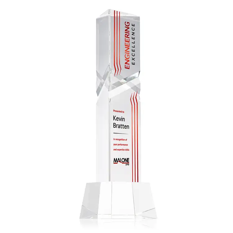 Oakham Optical Crystal Award - Triangle on Robson Base - Multicolor #2