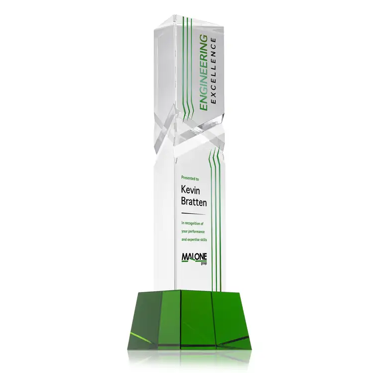 Oakham Optical Crystal Award - Triangle on Robson Base - Multicolor #3
