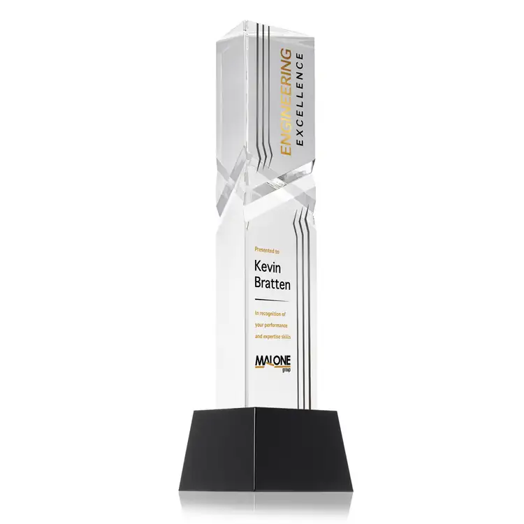 Oakham Optical Crystal Award - Triangle on Robson Base - Multicolor #4
