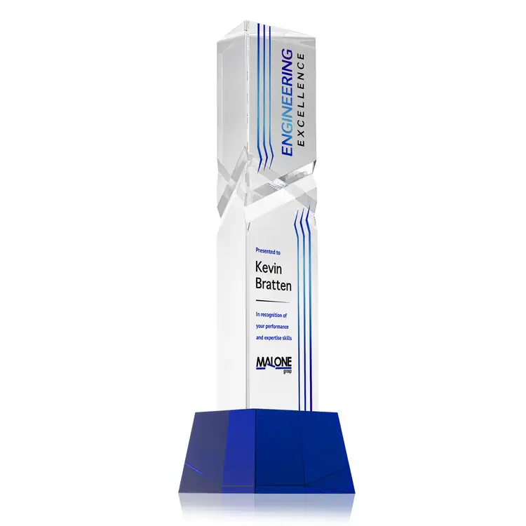 Oakham Optical Crystal Award - Triangle on Robson Base - Multicolor #5