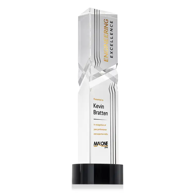 Oakham Optical Crystal Award - Triangle on Stanrich Base - Multicolor #4