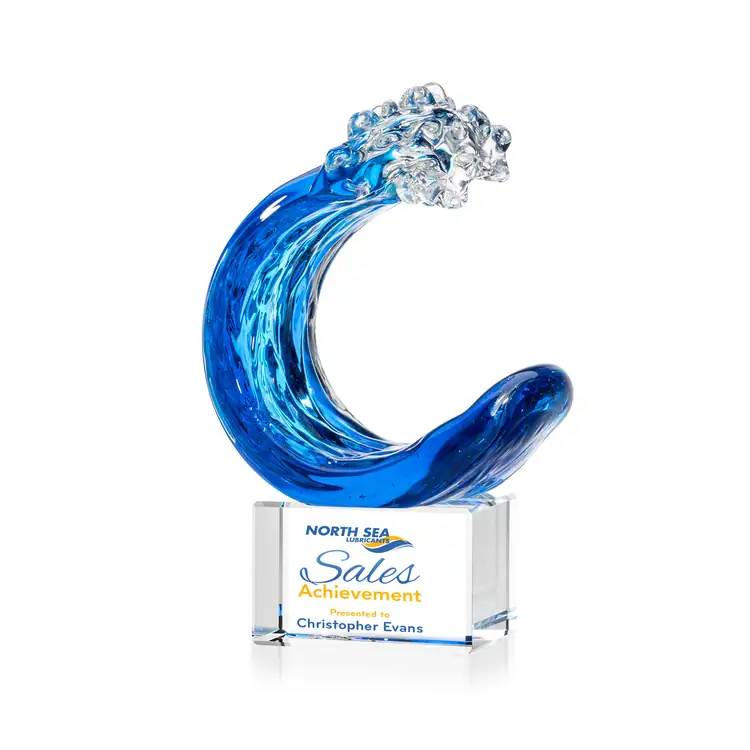 Oceana Art Glass Award on Clear Lexington Base - Multicolor #2