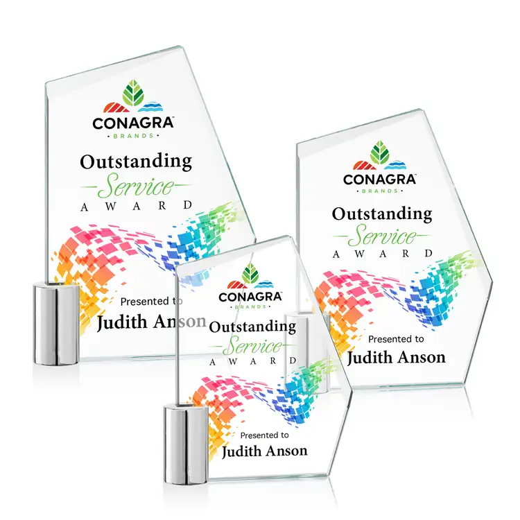Oklahoma Starfire Crystal Award Multicolor