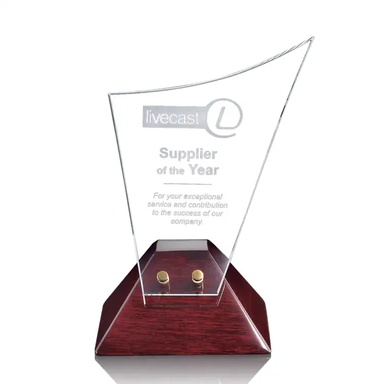 Paloma Starfire Crystal Award on Piano-Finish Base #3