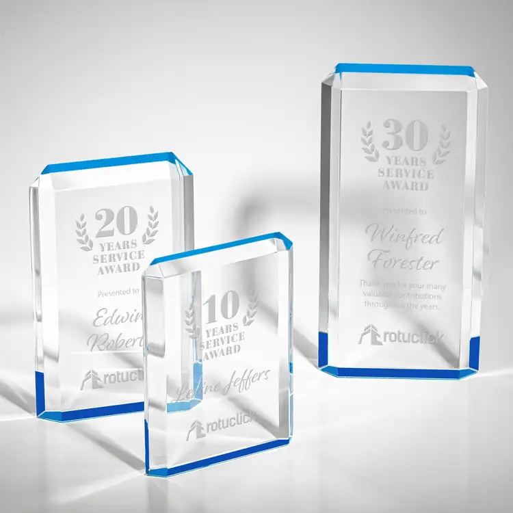 Paragon Acrylic Award with Blue Reflections - Laser Engraved