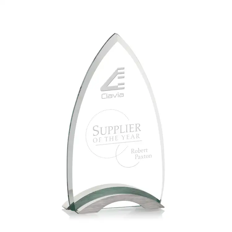 Patterson Jade Crystal Award - Deep Etch #2