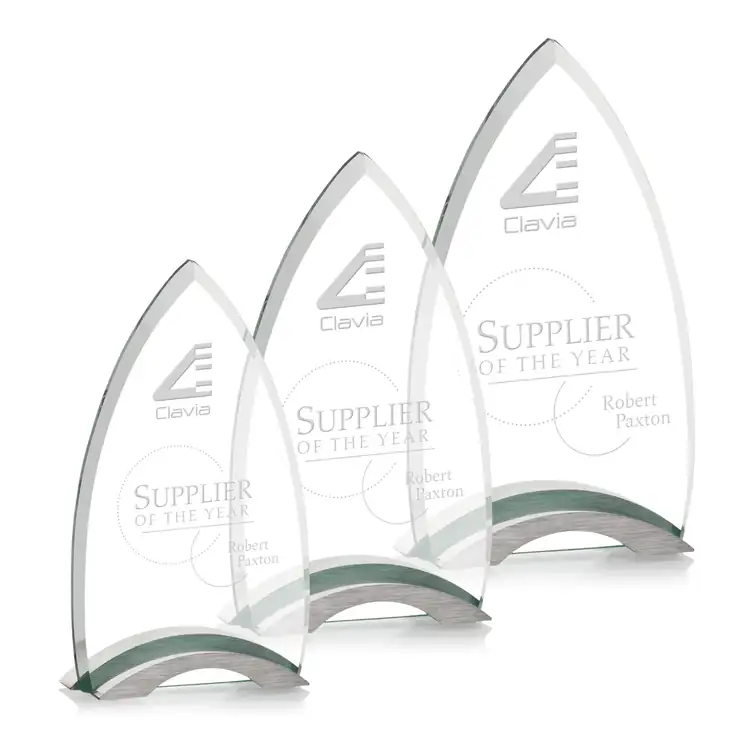 Patterson Jade Crystal Award - Deep Etch