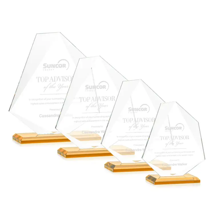 Trophée Picton en cristal Starfire - Gravure