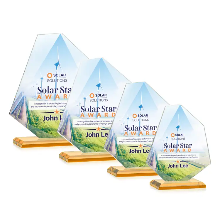 Picton Starfire Crystal Award - Multicolor