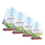 Trophée Picton en cristal Starfire sur socle fini bois de rose - Multicolore