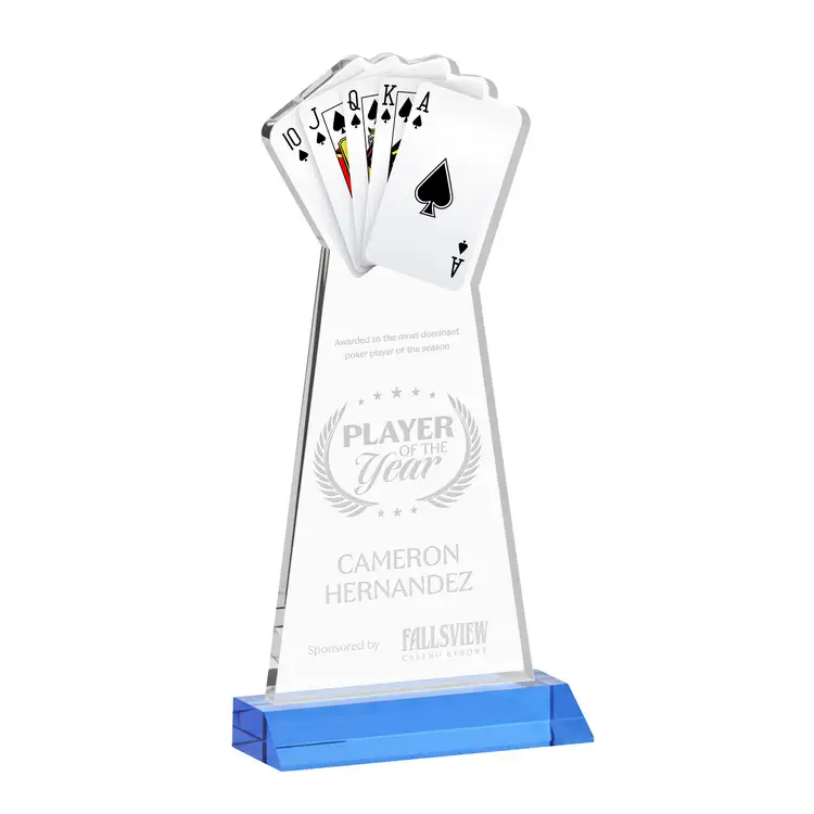 Poker Award - Starfire Crystal - Engraved #10