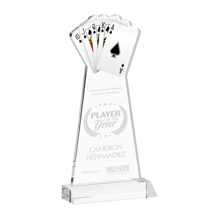 Poker Award - Starfire Crystal - Engraved #2
