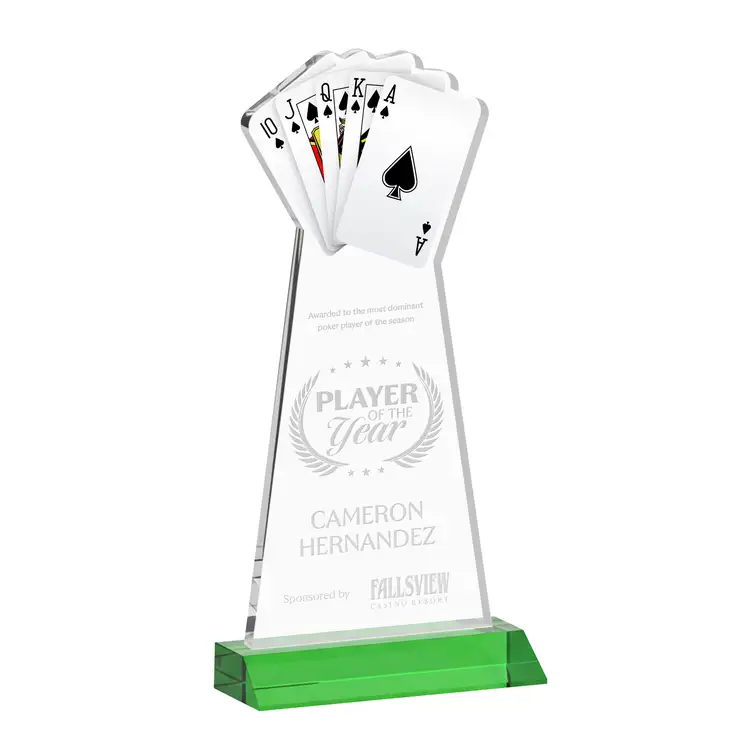 Poker Award - Starfire Crystal - Engraved #4