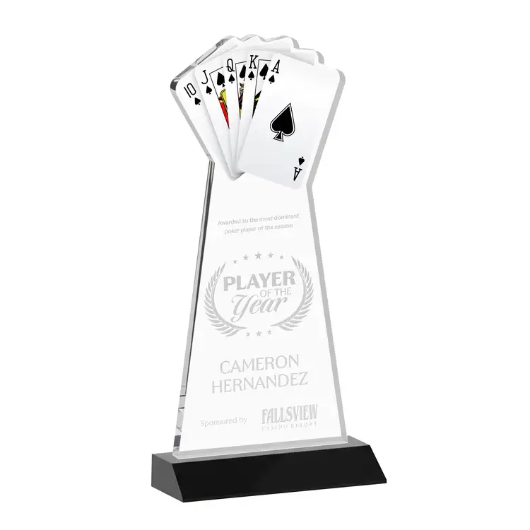 Poker Award - Starfire Crystal - Engraved #5