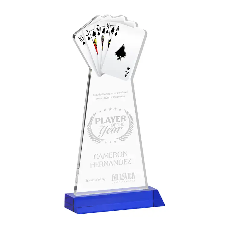 Poker Award - Starfire Crystal - Engraved #6