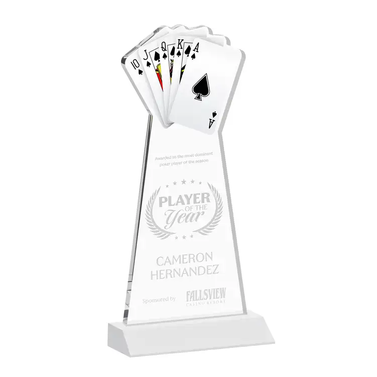 Poker Award - Starfire Crystal - Engraved #9
