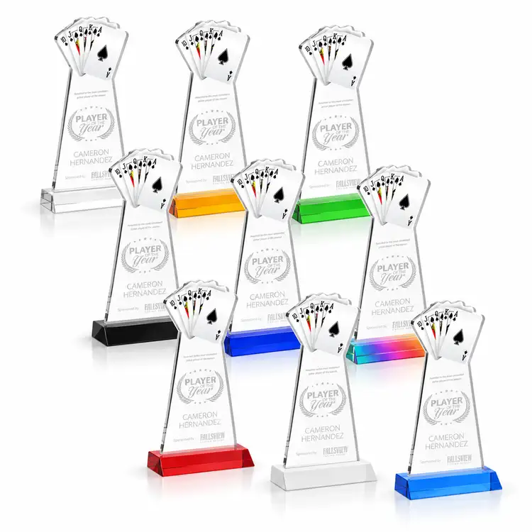 Poker Award - Starfire Crystal - Engraved